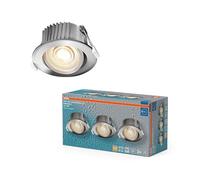 OSRAM Foco empotrable LED Spot Set DIM IP44 4,9W Cromo | LED Spot Set DIM Recess IP44, Spot lights and ceiling spots, Cromo, 88 mm dia, 25000 h, Paquete de 3