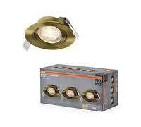 Osram Foco empotrable LED Spot Set 4,9 W 2700 K 36° latón orientable, juego de 3