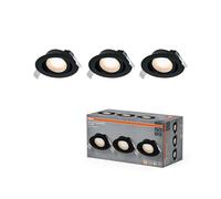 OSRAM Foco LED empotrable Spot Set orientable 120° negro | Spot Set Recess Adjustable, Spot lights and ceiling spots, Negro, 90 mm dia, 25000 h, Paquete de 3