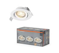 OSRAM Foco LED empotrable Spot Set regulable 4,9 W blanco | Spot Set Recess Adjustable, Spot lights and ceiling spots, Blanco, 90 mm dia, 25000 h, Paquete de 3