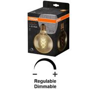 Osram - GLOBO LED 125mm FILAMENTO ESPIRAL ÁMBAR E-27 4,5 W 420 lm 2500K para lámpara techo, mesita de noche y apliques pared interior, duración 15.000 horas