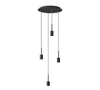 OSRAM Lámpara colgante Decor Needle Plate 4xE27, gris oscuro, acero, cable textil de 2 m, minimalista