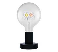 OSRAM Lámpara de mesa LED 1906 Letter, con controlador, neón, 1,2 W, E27, color negro, blanco frío, cable textil