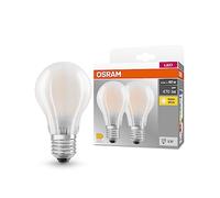 OSRAM Lámpara LED base CLASSIC A GLFR 40 con casquillo E27, forma bombilla clásica, paquete doble, 4W, 470lm, 2700K, luz blanca cálida, baja emisión de calor, larga vida, optimo consumo de energía