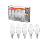 OSRAM Lámpara LED Base Classic B40 mini vela 4,9 W 827, blanco cálido 2700 K, E14, mate, 470 lm, reproducción cromática Ra≥80