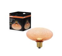 OSRAM Lámpara LED de cristal DECOR FLAT Crackle Flat Orange E27 | DECOR LED FLAT LAMP 3.5W 827 E27 Non-Dim, LED Lamps, naranja, 150 mm dia, 25000 h, Paquete de 1