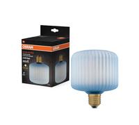 OSRAM Lámpara LED DECOR FLAT de cristal coloreado, cuadrada, azul, E27