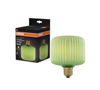 OSRAM Lámpara LED DECOR FLAT de cristal coloreado, cuadrada, verde, E27 | DECOR LED FLAT LAMP 3.5W 827 E27 Non-DIM, LED Lamps, verde, 120 mm dia, 25000 h, Paquete de 1