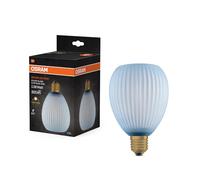 OSRAM Lámpara LED DECOR FLAT de cristal coloreado ovalada azul E27 | DECOR LED FLAT LAMP 3.5W 827 E27 Non-DIM, LED Lamps, Azul, 110 mm dia, 25000 h, Paquete de 1