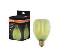 OSRAM Lámpara LED DECOR FLAT de cristal coloreado ovalada verde E27 | DECOR LED FLAT LAMP 3.5W 827 E27 Non-DIM, LED Lamps, verde, 110 mm dia, 25000 h, Paquete de 1