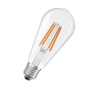 OSRAM Lámpara LED forma de globo clásica, con filamento LED decorativo E27, 7,2 W, 1521 lm, 2700 K, blanco cálido. Sin calentar, 100% luz inmediatamente.