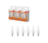 OSRAM Lámpara LED forma de vela estrella, filamento B25, 2700 K blanco cálido, 1,8 W, E14, mate, 250 lm, 15.000 h, para lámparas de araña, luminarias decorativas, antideslumbrante.,3-Pack