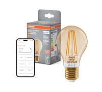 OSRAM Lámpara LED SMART+ A53 6W E27 filamento dorado | SMART+ MATTER Filament Dimmable Classic, LED Lamps, Oro, 60 mm dia, 15000 h, Paquete de 1