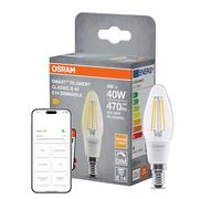 Osram Ledvance bombilla inteligente E14 | Luz vela B35 | Transparente | 2700K | Wi-Fi | 4W