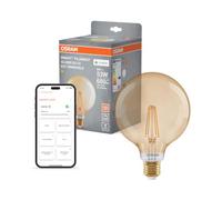 OSRAM Lámpara LED SMART+ G53 6W E27 Filamento Globo Dorado | SMART+ MATTER Filament Dimmable Classic, LED Lamps, Oro, 125 mm dia, 15000 h, Paquete de 1