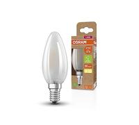 OSRAM Lámpara LED SUPERSTAR+ CLASSIC B GLFR 40, E14, forma de mini vela, 2.5W, 470lm, 2700K, luz blanca cálida, tecnología filamento LED, optimo consumo de energía, clase nergética B
