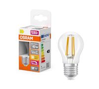 OSRAM Lámpara LED Superstar P40 Globe Filament regulable, 2700 K blanco cálido, 3,4 W, E27, transparente, 470 lm, 15.000 h, para luminarias de mesa y colgantes, salón