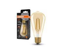 OSRAM Lámpara LED Vintage 1906® Classic Edison FIL 60, E27, regulable, forma Edison, dorado, 7,2W, 806lm, 2400K, luz blanca cálida reducida, bajo consumo, larga duración