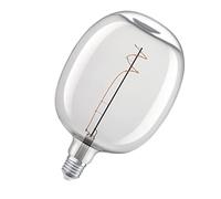 OSRAM Lámpara LED Vintage 1906 cristal transparente, 4,8W, 400lm, forma de globo con 170mm de diámetro y casquillo E27, luz blanca cálida a 2700K, filamento regulable, vida útil de hasta 15.000 hs