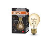 OSRAM Lámpara LED Vintage 1906 dorada, 4,8W, 400lm, forma de lámpara(Classic A) con casquillo E27, luz blanca cálida, filamento en espiral, regulable, vida útil de hasta 15.000 horas