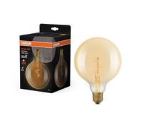 OSRAM Lámpara LED Vintage 1906 Globe G125, 1,8 W (30 lm), blanco cálido de 2200 K, carcasa de vidrio dorado, casquillo E27, diseño de bola extragrande, edición vintage