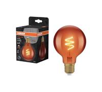 OSRAM Lámpara LED Vintage 1906 Globe G80 DIM, 3 W (45 lm), blanco cálido de 1800 K, carcasa de vidrio cobre, casquillo E27, filamento decorativo, regulable