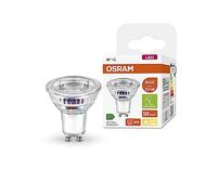 OSRAM Lámpara reflector PAR16 eficiente Clase B, GU10, reemplaza 50W con solo 2W, blanco cálido (2700K), ahorro energético, vidrio transparente, no Dimmable. Paquete de 1