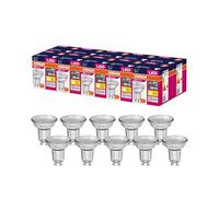 OSRAM Lámpara reflectora LED Star Value PAR16 con ángulo de visión de 36 grados, casquillo GU10, 4,3 vatios, blanco cálido (2700 K), reemplaza a los focos convencionales de 50 vatios, paquete de 10