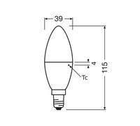 OSRAM LED Classic Star, vela, mate, E14, 7,5 W, 4.000 K EC:EPREL:1612048