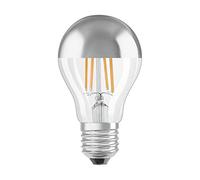 Osram Bombilla LED E27 Pera A60 Filamento espejo superior Plateada 2700K 6,5 W (50 W)