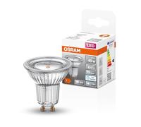 OSRAM LED Star lámpara reflectora PAR16 para focos y spot en blanco luz diurna (6500 K), transparente, 50 mm de diámetro, con 6,9 W para 620 lm, de clavija GU10, cristal sin plomo, IP20