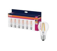 OSRAM LED Star VALUE A60, paquete de 60 bombillas, reemplaza bombillas incandescentes tradicionales de 60W, blanco cálido (2700K), 6.5W, casquillo E27, vidrio mate, no regulable