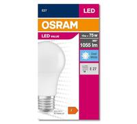 OSRAM LED Star Value Classic A75 Bombilla LED para casquillo E27, forma de bombilla incandescente, FR, 1055 lúmenes, (4000K), sustituye a las bombillas convencionales de 75W, no regulable