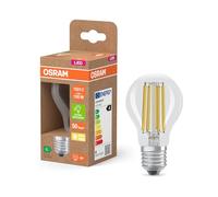 OSRAM LED Superstar Classic Lámpara LED A 100 en forma de bombilla clásica, cuerpo de cristal transparente, 7,2 W, 1521 lm, casquillo E27, 2700 K para luz blanca cálida 60 mm de diámetro.