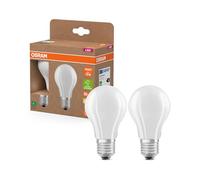 OSRAM LED Superstar Classic Lámpara LED A 75 en forma de bombilla clásica de vidrio esmerilado, 5 W, 1055 lm, casquillo E27, luz blanca cálida con 2700 K 60 mm de diámetro, paquete de 2