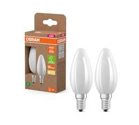 OSRAM LED Superstar Classic Lámpara LED B 40 en forma clásica de mini vela de vidrio esmerilado, 2,2 W, 470 lm, casquillo E14, 2700 K para luz blanca cálida 35 mm de diámetro, paquete de 2