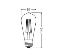 OSRAM LED Vintage 1906 Edison, dorado, E27, 7,2 W, 824, atenuable. EC:EPREL:1544503
