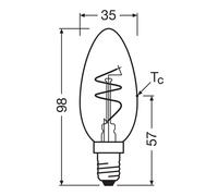 Osram Vela LED Vintage 1906 Classic B28 E14 4,6W 927 filamento en espiral claro atenuable