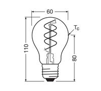 OSRAM LED Vintage E27 8W 2.200K Filamento en espiral claro atenuable EC:EPREL:1854775