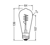 OSRAM LED Vintage ST64 E27 3,4W 927 Filamento en espiral transparente EC:EPREL:1854778