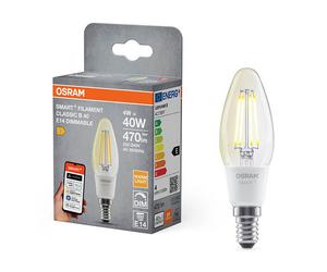 Osram Ledvance bombilla inteligente E14 | Luz vela B35 | Transparente | 2700K | Wi-Fi | 4W
