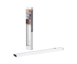 OSRAM luz bajo armario plana con sensor, plata aluminio, blanco frío, protección IP20, para estanterías