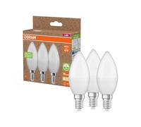 OSRAM NATURE LOOP - lámparas LED especialmente sostenibles hechas de plástico reciclado, paquete de 3 bombillas, reemplaza bombillas incandescentes tradicionales de 40W, forma de vela, E14