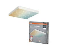 OSRAM Panel de luz SMART+ Matter over Wifi con purpurina, 450x450, 24,5W, 2250lm, luz blanco dinámico (3000K a 6500K), sin marco, controlable por app, compatible con Amazon, Google, etc.