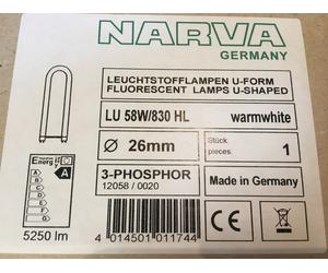 OSRAM/RADIUM/NARVA LUMILUX CALIDO U Lámpara Fluorescente 58W/830 U ALEMANIA