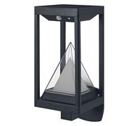 OSRAM SMART+ Lámpara de pared solar con Bluetooth para exteriores, con luz blanca cálida (3000 K), utilizable sin electricidad, hasta 2,5 horas de combustión al 100% de luz, recargable