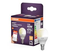 OSRAM Lámpara LED SMART P40 mini forma esférica E14, 4,9 W ZigBee 3.0, regulable 2700 K blanco cálido, control mediante app, Alexa, Smart Home
