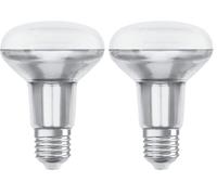 OSRAM Superstar R80 Bombilla LED reflectora, Casquillo E27, 2700 K, 4.3 W, Equivalente a 60W, Blanco cálido, 1 Unidad (Paquete de 2)