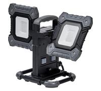 OSRAM Foco de trabajo LED VAL FLEX, gris oscuro/negro, 2x30W, 6450lm, temperatura de color blanco frío, con cabezales giratorios 270° verticalmente y 180° horizontalmente, con cable, IP54, 6500K.
