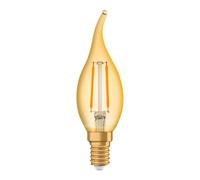 OSRAM - Vela LED Bohemia Ámbar 2,5 W E14 con temperatura de color 2500K y 225 lm para lámparas de mesa de noche, apliques de pared interior y luces interiores, 125x35 mm, 15.000 horas